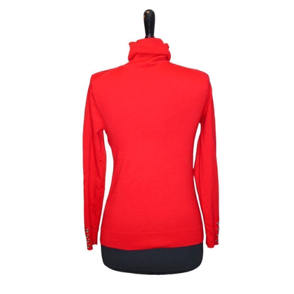 Tommy Hilfiger Turtleneck Sweater Embroidered Signature Red Size SP - Picture 3 of 6